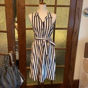 Black & white striped dress size medium